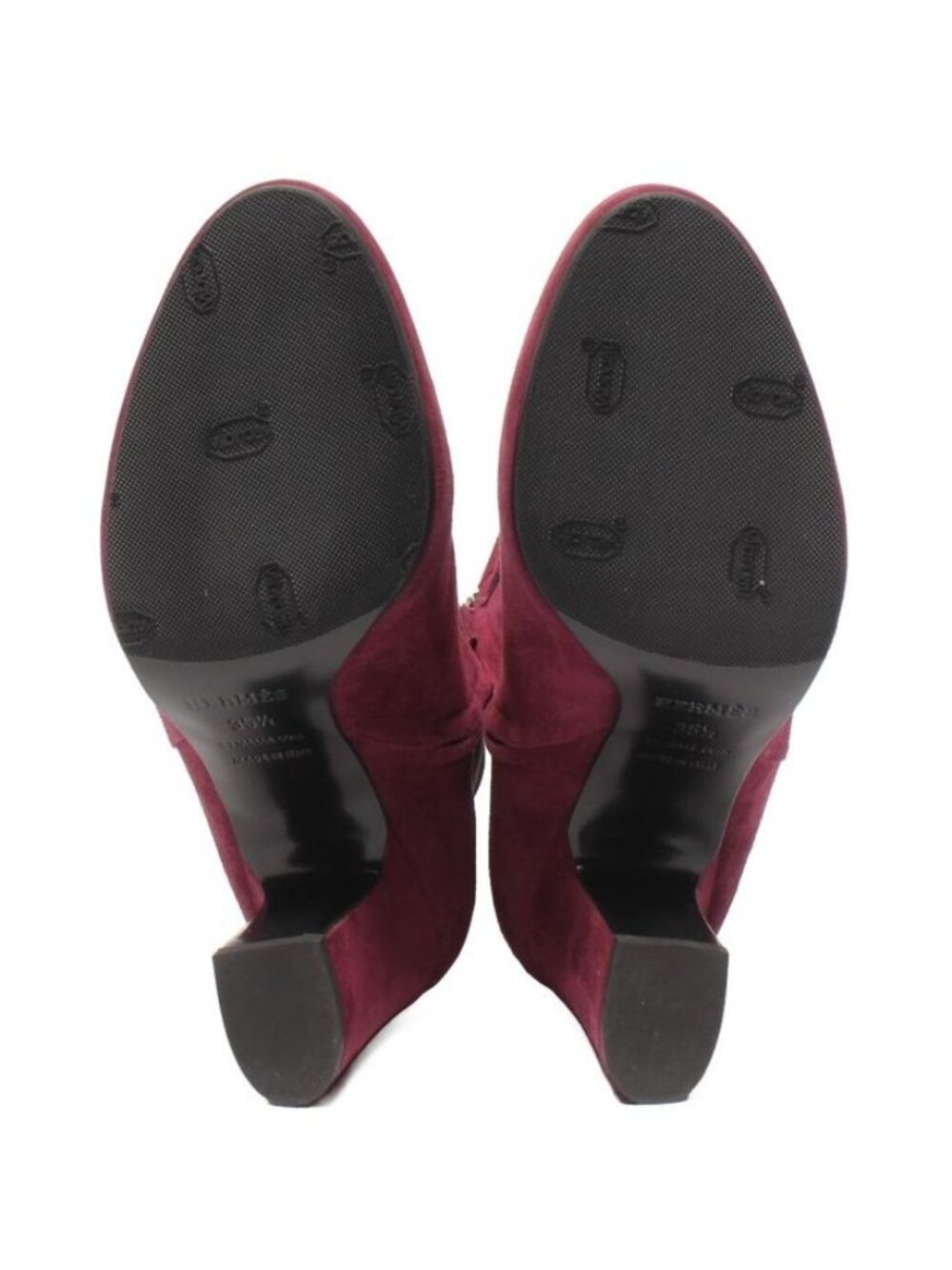 Hermes Short Boots Saint Germain Kelly Hardware Suede SIZE 35 1 2 - Picture 6 of 8